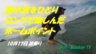 山口萩サーフィン ロングで超小波乗りを楽しめたホームポイント171017 ~サーフモンキーTV