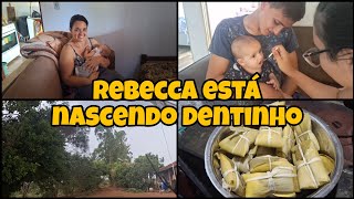 Tarde na casa da minha mãe ❤️ | Dei feijão pra Rebecca pela primeira vez 😍