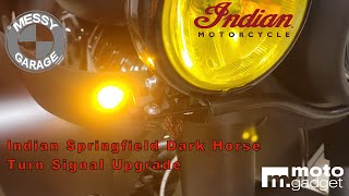 Indian Springfield Dark Horse Modifications -  Motogadget Turn Signal Install