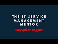 ITIL 4 General Management Practices - Supplier mgmt