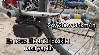 BİSİKLETİ EN UCUZ NASIL ELELKTİRİKLİ HALE GETİRİRİZ 24V 200W 35KM/H