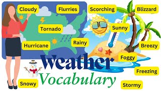 🌤️  Weather Words for Kids | Learn Weather Vocabulary with Simple Descriptions Easy way to learn🌧️☀️