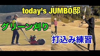 【today's JUMBO邸】朝のグリーン刈りから打込み　【西郷真央プロ　川崎志穂プロ　金子憲洋プロ】