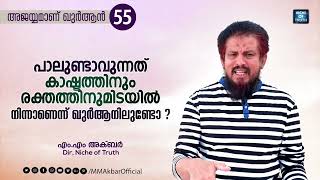 പാലുണ്ടാവുന്നത് കാഷ്ടത്തിനും രക്തത്തിനുമിടയിൽ നിന്നാണെന്ന് ഖുർആനിലുണ്ടോ  Question 55  MM Akbar 2023