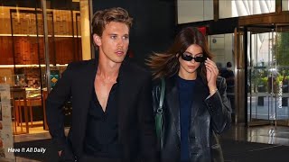 Austin Butler Arrived in all-black holding hands with girlfriend Kaia Gerber at screening of Elvis
