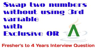 Swap two numbers without using third variable with exclusive or | ^ | Java by Ponnam Jay |