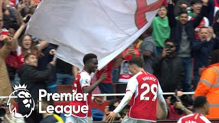 Bukayo Saka puts Arsenal up after Kai Havertz draws penalty | Premier League | NBC Sports