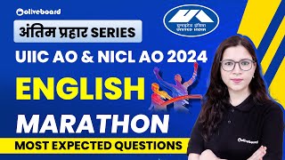 UIIC AO & NICL AO 2024 English Marathon | Most Expected Paper 2024 | By Saba Ma'am