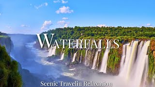 Waterfalls Travel Video  -Scenic Relaxation Film With  Relaxing Inspiring Music