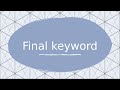 Java interview questions | final keyword [Answers with examples]