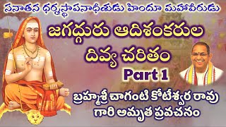 II ఆది శంకరుల దివ్య చరితం Part 1 II AdhiShankaracharya life history Part 1 II #chagantipravachanalu