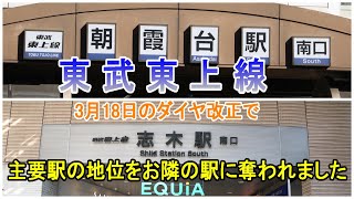 しろうさぎ総合車両所 第108回　東武東上線　3月18日のダイヤ改正で　主要駅の地位をお隣の駅に奪われました