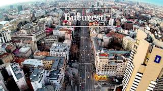 Spectacular aerial view of downtown Bucharest in 2025