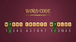 Word Code - Cryptogram Puzzle (by TapBrain) IOS Gameplay Video (HD)