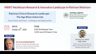 Pakistan Clinical Research - The Aga Khan University - Healthcare Research Webinar 29