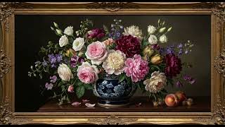 Elegant Floral Still Life Painting Wallpaper 🌸 4K Vintage Art Screensaver for TV & Desktop
