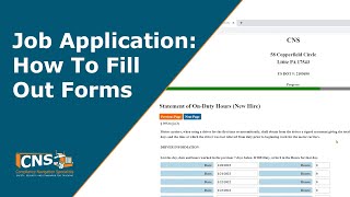 How To Fill Out The DQF Job Application Form | CNS