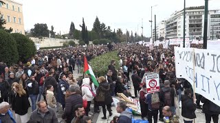 Rally in front of Greek parliament to honour 2023 train accident victims | AFP