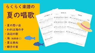 海（松原遠く～♪）楽譜　「歌える高さの楽譜」（全曲見やすい歌詞カード付き）歌声用、高齢者