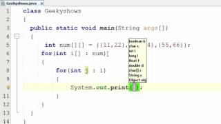 90. Enhanced for loop with Two Dimensional Array in Java Programming (Hindi)