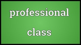 Professional class Meaning