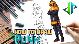 [DRAWPEDIA] HOW TO DRAW *NEW* PUNK SKIN from FORTNITE - STEP BY STEP DRAWING TUTORIAL