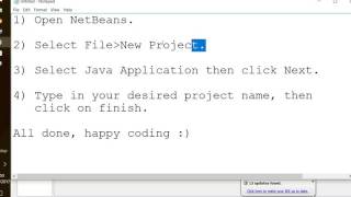 Java Beginners - Creating a new project in Netbeans
