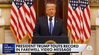 President Donald Trump touts his accomplishments in farewell speech