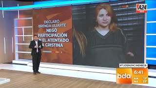 Brenda Uliarte negó cualquier participación con el atentado a Cristina Fernández de Kirchner I A24