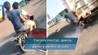 Biker graba la muerte de su amigo tras chocar con camión en Michoacán