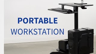 CART-PC02HB Black 24” Mobile Computer Workstation by VIVO