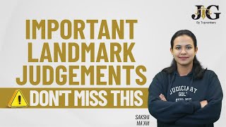 Important Landmark Judgements (Part 1) | Important Judgements for Judicial Services Exam