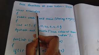 Java program to find even numbers at even index in a array in Tamil| Java interview programs Tamil