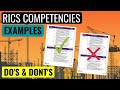 RICS APC COMPETENCIES GUIDE WITH EXAMPLES ON HOW TO COMPLETE THE SUMMARY OF EXPERIENCE SUBMISSION