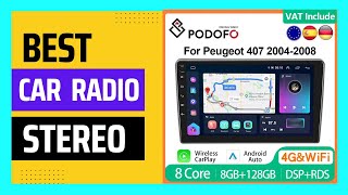 Podofo 4G CarPlay Car Radio For Peugeot 407 2004-2008 Android Multimedia Player