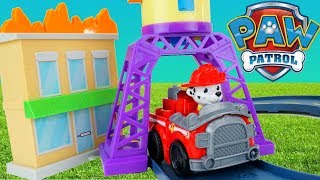 Paw Patrol Marshall Puts out a Fire in Adventure Bay Giant Playset Roll Patrol Toys