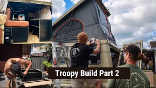 TROOPY BUILD PART 2 | DRAWERS, BENCH, FLOORING, AWNING AND MORE!