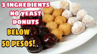 50 pesos lang? Makakagawa Kana ng Instant Donuts | 3 Ingredients No Yeast Donuts | Super Easy donuts