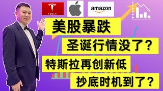 股票|美股|美股在暴跌，圣诞行情没了？特斯拉再创新低,抄底时机到了？下一个支撑位在哪？#Sam谈股#股票教学#变盘#TSLA#抄底##超跌#Homilychart#量价时空四维预测术#SP500