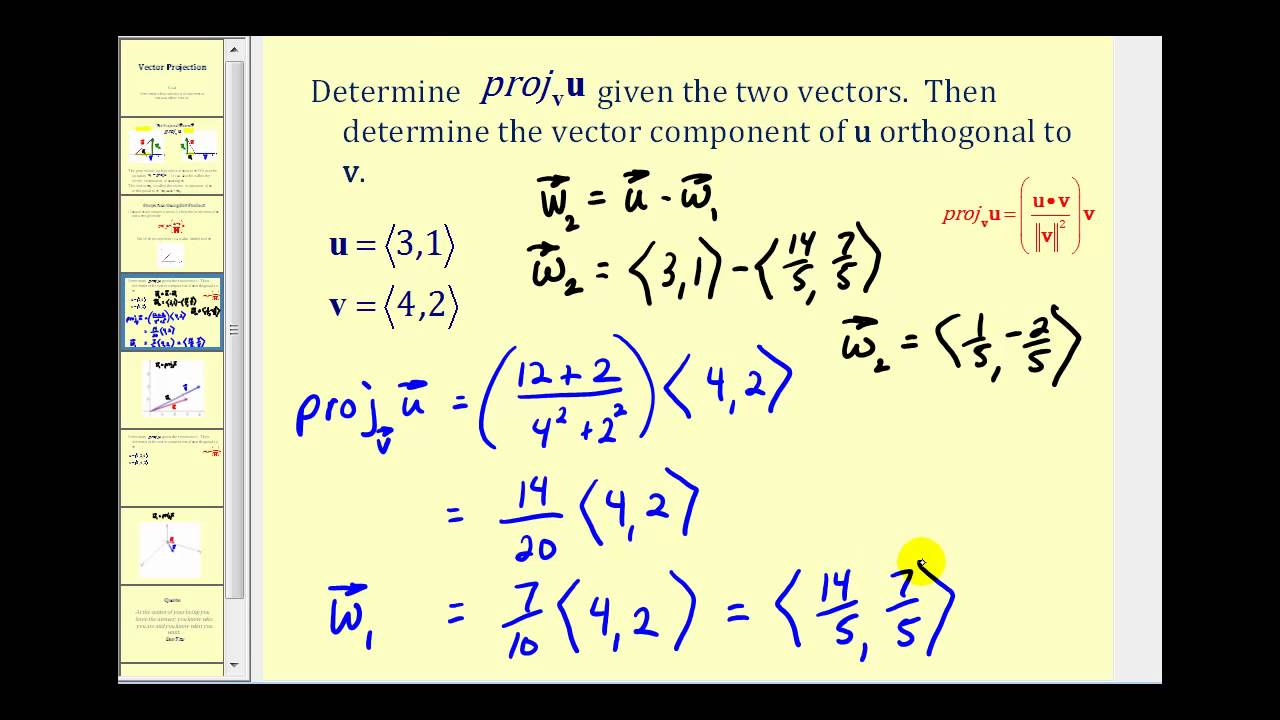 Vector Projection - YouTube