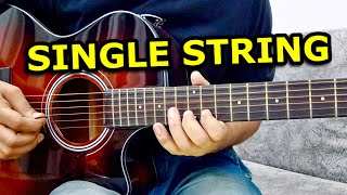 Easy 1 String Guitar Song For Beginners with Tabs on Screen | Single String Guitar Songs by Fuxino