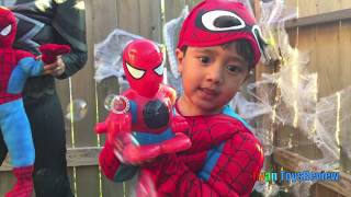 GIANT EGG SURPRISE OPENING SPIDERMAN TOYS and Power Wheels