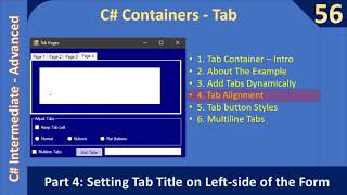 C# TabContainer Control | Part 4 Tab Alignment | C# Advanced Tutorial #56