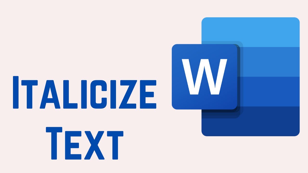 How To Italicize Text In Word Document | Microsoft Word - YouTube