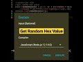 Get Random Hex Value | javascript tutorial #shorts #html #javascript
