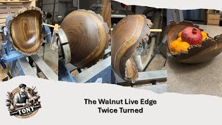 Twice Turned Walnut Live Edge #woodworking #woodturning #liveedge