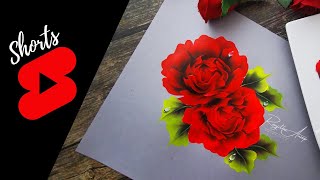 🌹 ELEGANT RED ROSES 🌹 #shorts Acrylic Painting Flowers