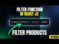 Filter Function in React js 🚀 | Filter Vs Map In React JS | React Js Tutorial In Hindi