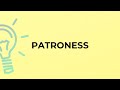 What is the meaning of the word PATRONESS?