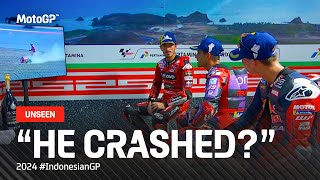 The Top 3 react to Bastianini's crash 🤯 | 2024 #IndonesianGP